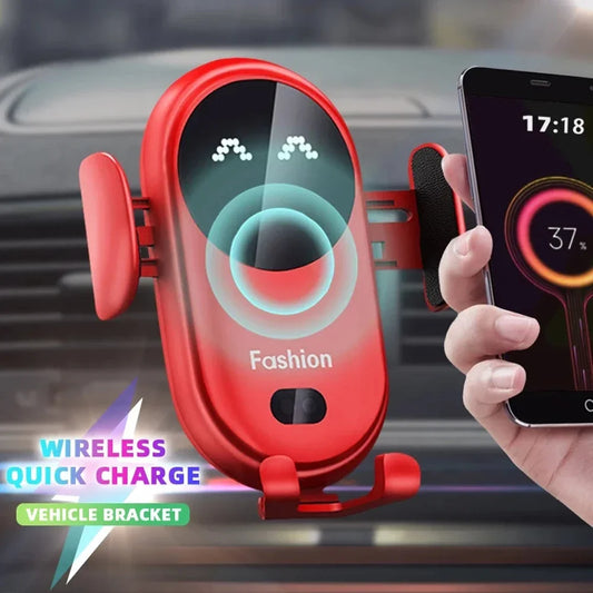 Smart Wireless Car Charger with Auto-Clamping & Fast Charging